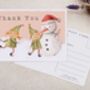 Christmas Elves And Snowman Thank You A6 Postcard Pack, thumbnail 3 of 3