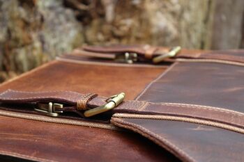 Personalised Handmade Real Leather Laptop Bag For Men, 7 of 11