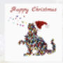 Christmas Cat With Santa Hat And Butterflies Card, thumbnail 1 of 11