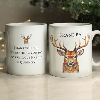 Personalised Watercolour Stag Mug – Christmas Gift, 2 of 5