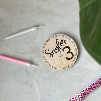 Personalised Wooden Badge, 4 of 5