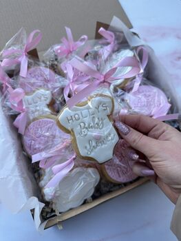 Baby Pink Baby Shower Biscuit Favours, 10 of 12