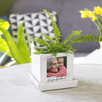 Mini Cube Photo Plant Pot For Grandma, 4 of 8