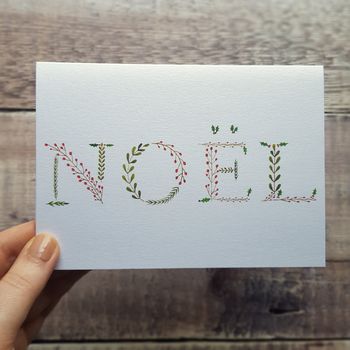 'Noël' Hand Lettered Christmas Card, 3 of 5
