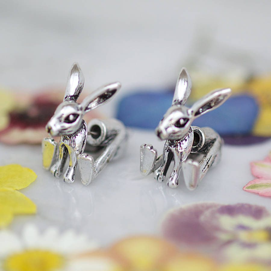 Two Way Rabbit Earrings By Junk Jewels | notonthehighstreet.com