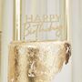 Gold Acrylic Happy Birthday Cake Topper, thumbnail 1 of 2
