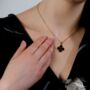 Black Enamel Clover Necklace And Earring Set, thumbnail 5 of 5