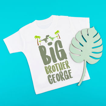 Personalised Dinosaur Big Brother Sister Top / T Shirt, 2 of 4