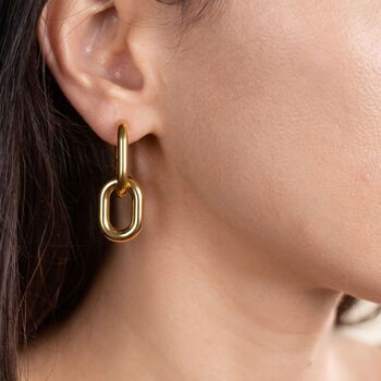 Convertible Paperclip Drop Earrings In Gold Or Silver, 3 of 7