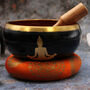 Large Buddha Singing Bowl Set Black/Orange 14cm, thumbnail 6 of 7