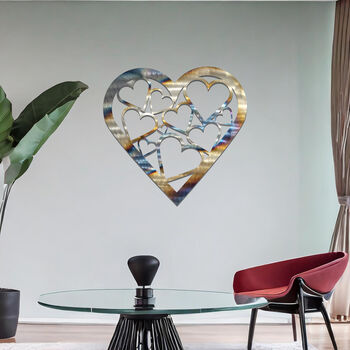 Romantic Metal Heart Silhouette Wall Decor Gift For Couples Or Wedding Gift, 4 of 11