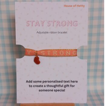 Stay Strong Wristband With Personalised Message, 3 of 4