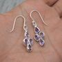 Amethyst Sterling Silver Earrings: February Birthstone, thumbnail 2 of 8