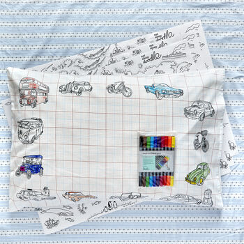 Cars And Tractors Colour In Pillowcase Kit + 10 Pens, 5 of 6