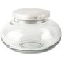 Glass Storage Jar With Marble Lid, thumbnail 2 of 3