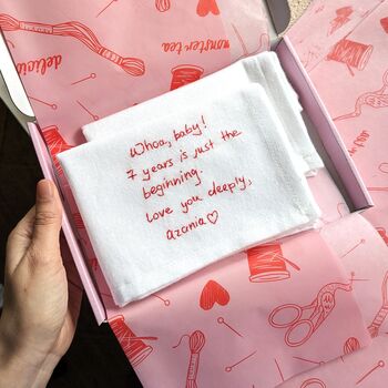 Handwritten Message Second Anniversary Cotton Hanky, 7 of 10
