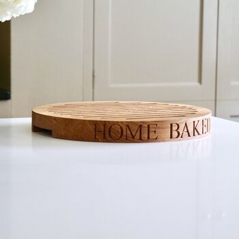 Personalised Oak Circular Bread Board, 2 of 9