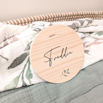 Personalised Baby Name Plaque | Wooden Newborn Announcement Sign, 5 of 9