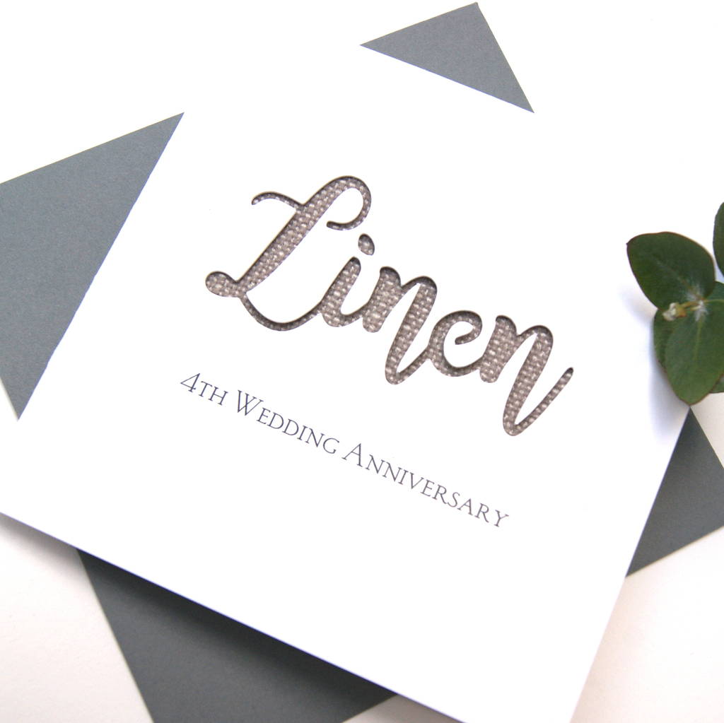 Image of 4th Linen Wedding Anniversary Card