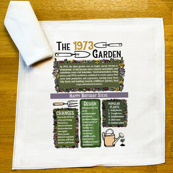 Birthday Gift For Gardeners Personalised Birth Year Handkerchief Pair, 4 of 6