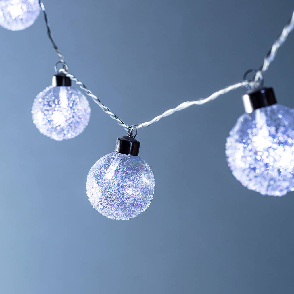 Frosted Glass Bauble Fairy Lights By Lights4fun