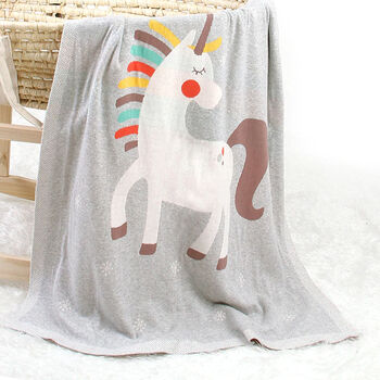 Little Unicorn Cotton Baby Blanket, 5 of 10