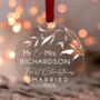 Personalised Our First Christmas As Mr And Mrs Bauble, thumbnail 1 of 11