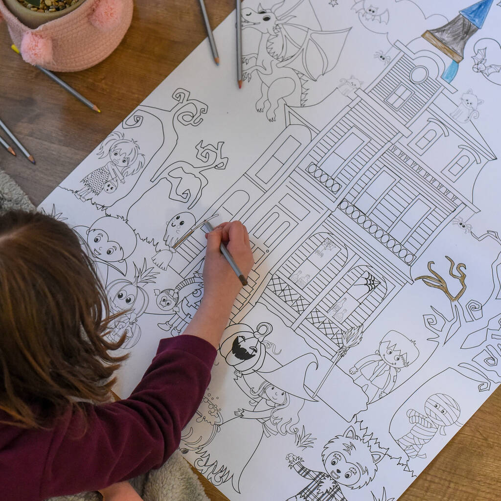 Giant Halloween Colouring Poster By Hoobynoo