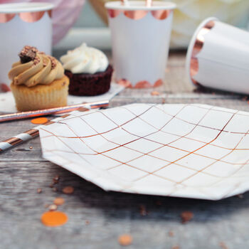 Rose Gold Foil Party Plates, 2 of 5