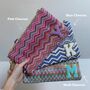 Personalised Chevron Stripe Pouch Wristlet Clutch Bag, thumbnail 4 of 8