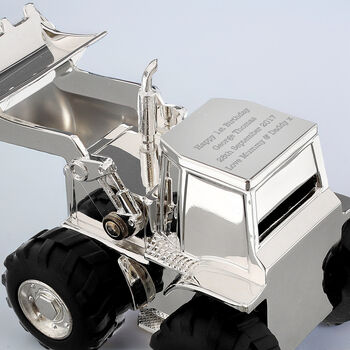 Personalised Silver Plated Digger Money Box, 4 of 9