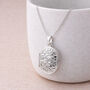 Personalised Sterling Silver Forget Me Not Flower Photo Locket Necklace, thumbnail 1 of 11