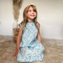 Girls Cotton Nightie Blue Cosmic Moon And Star Print, thumbnail 1 of 6