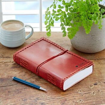 Personalised Stitched Distressed Leather Journal, 2 of 10