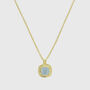 California Cushion Blue Topaz Gold Plated Necklace, thumbnail 3 of 4