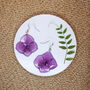 Purple Flower Sterling Silver Or Gold Earrings, thumbnail 3 of 4