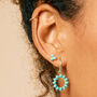 Threeni Turquoise Stud Earrings Silver Or Gold Plated, thumbnail 3 of 10