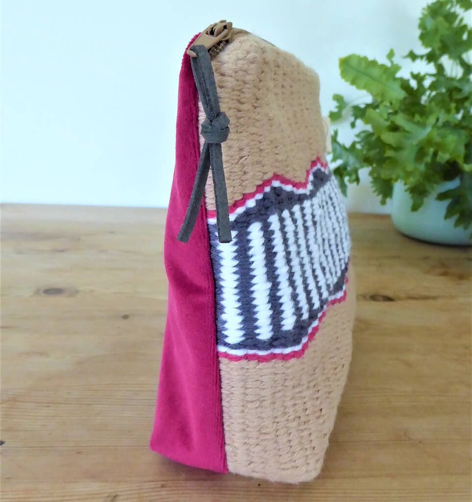 Handwoven Wash Bag Makeup Bag Zip Pouch By Catherine Jane Weaving