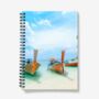 A5 Spiral Notebook Featuring Thai Longtail Boats, thumbnail 1 of 2