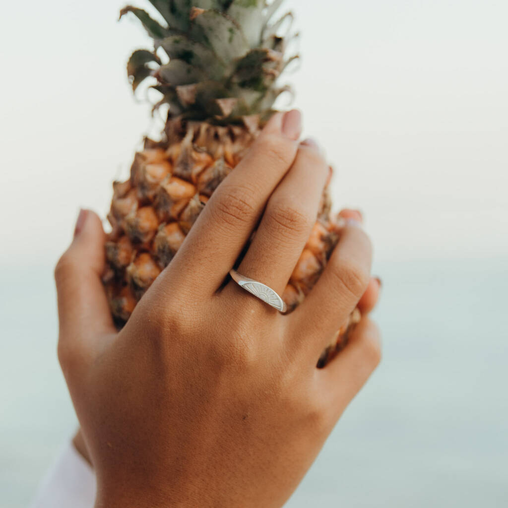 Sunrise Engraved Ring By Pineapple Island