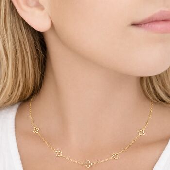 Sterling Silver Multiple Lucky Clover Necklace, 7 of 7
