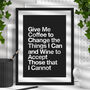 Give Me Coffee Office Decor Typography Print, thumbnail 1 of 2