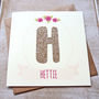Personalised Rose Gold Glitter Letter Birthday Card, thumbnail 1 of 4
