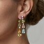 Hanabi Mixed Stone Drop Mismatch Earrings, thumbnail 4 of 4