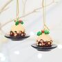 Set Of Two Christmas Pudding Bauble Present, thumbnail 1 of 2