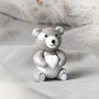 Glass Teddy Bear Figurine In Gift Box, thumbnail 1 of 5