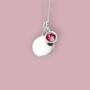Genuine Pink Tourmaline Cz Necklace In Sterling Silver, thumbnail 5 of 12