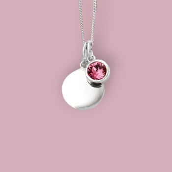 Genuine Pink Tourmaline Cz Necklace In Sterling Silver, 5 of 12
