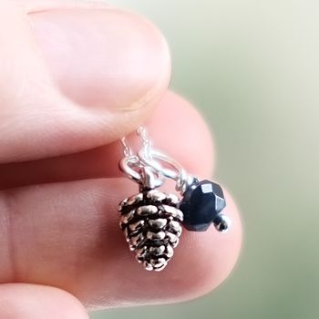 Tiny Pine Cone Charm Necklace, 3 of 12