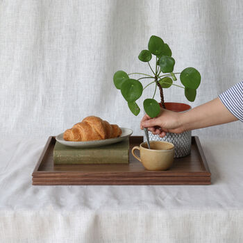Reeded Walnut Decorative Serving Tray, 3 of 9